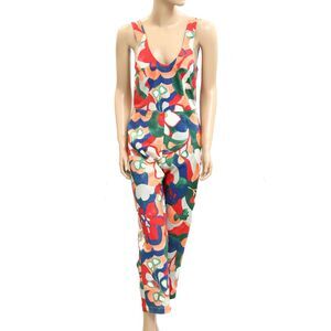 Frances Valentine Floral Printed Jumpsuit Sleeveless Colorful Cotton S-4 282159